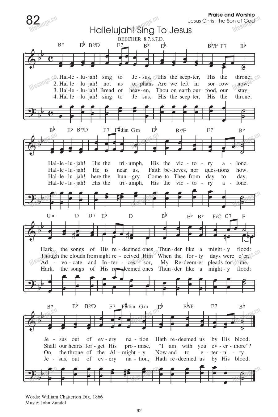 图片[1]-[HYMNS]082-Hallelujah!Sing To Jesus-生命诗歌