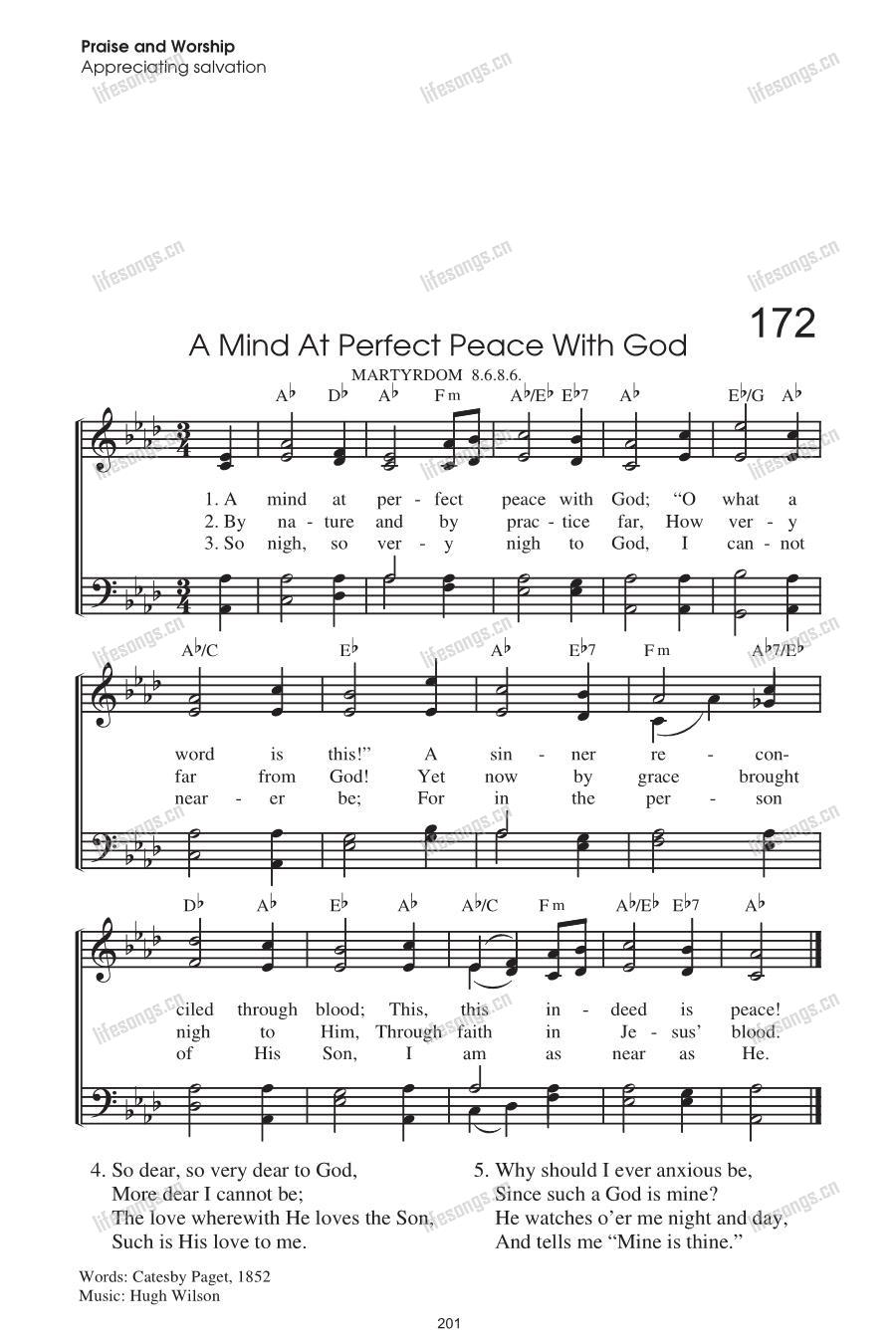 图片[1]-[HYMNS]172-A Mind At Perfect Peace With God-生命诗歌